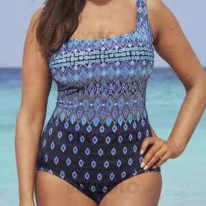 maillot de bain col U à pois