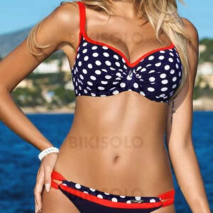 maillot bain pois col V