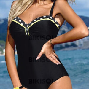 maillot de bain femme à pois patchwork