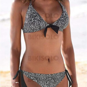 maillot de bain femme à pois taille basse