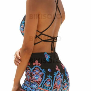 Maillot de bain bleu femme avec bretelles