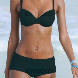 maillot de bain couleur unie à bretelles sexy