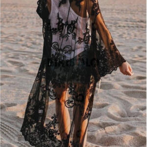 robe de plage transparente noire
