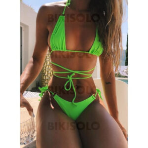 bikini taille basse vert