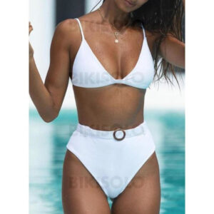 bikini couleur unie à bretelles
