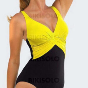 Maillot de bain néon épissage couleur