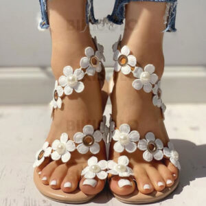 sandales femmes PU à fleur