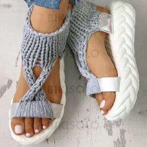 sandales tissu talon plat