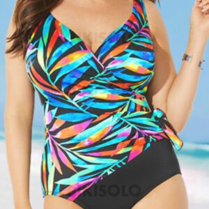 maillot de bain femme feuilles imprimé