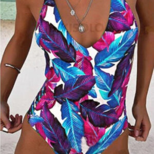 maillot de bain feuilles imprimé