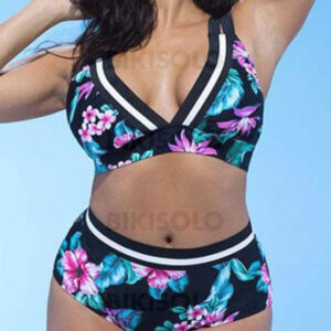 Bikisolo Femme Fleuris Imprimé À Bretelles Maillot de Bain