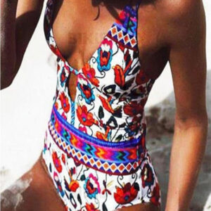 Maillot de bain fleuri dos nu
