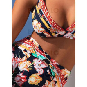Maillot de bain taille haute fleuri