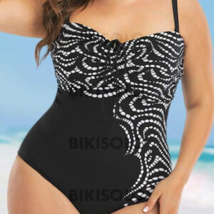 maillot de bain noir à imprimé