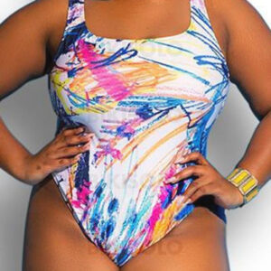 maillot de bain multicolore à bretelles