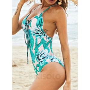 une pièce col V maillot