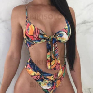 maillot de bain sans bretelle multicolore
