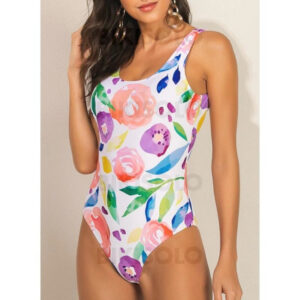Imprimé tropical maillot une pièce