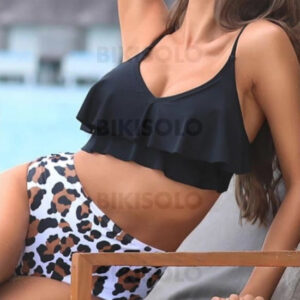 maillot de bain léopard à bretelles