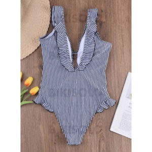 Maillot de bain une pièce rayé