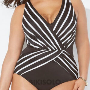 maillot de bain rayures col V