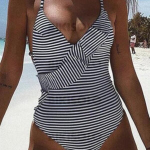 maillot de bain rayures femme une pièce