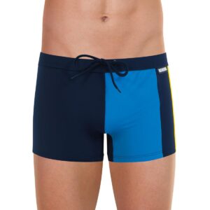 Boxer de bain homme bleu et jaune