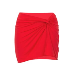 jupe nouée rouge