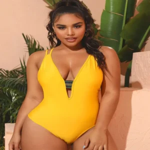 Maillot de bain une pièce jaune texturé Miller Habana