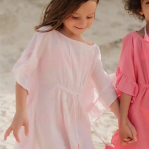 caftan fille rose pâle