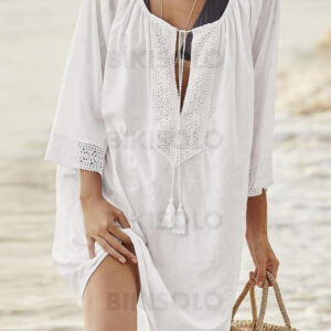robe de plage blanche