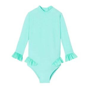maillot bébé fille anti-UV aqua