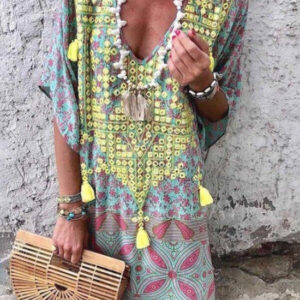 robe de plage avec pompons