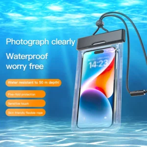 Clear Window Waterproof Phone Pouch - Touchscreen Case for Underwater Photos, Swimming, Rafting (iPhone, Huawei, Xiaomi, Android