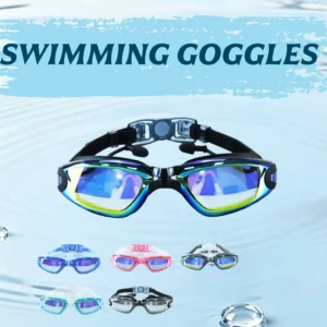 Swimming Goggles Adult Pool Glasses Anti Fog Men Women UV Protection Optical Waterproof Swim Eyewear with Earplugs