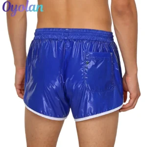 Mens Swimsuit Drawstring Seams Swim Shorts with Pockets Waterpoof Swimming Trunks Shorts Elastic Waistband Swimming Bathing Suit