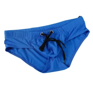 Men's Solid Color Swim Trunks Drawstring Slim Fit Anti-Slip, Quick-Dry Athletic Tight Sports Shorts Comfortable Swimming Bottoms