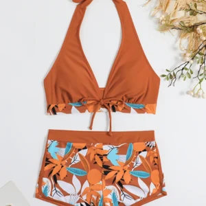 Maillot de bain femme à imprimé café