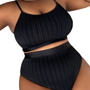 Maillot de Bain Grande Taille Noir Été Chic