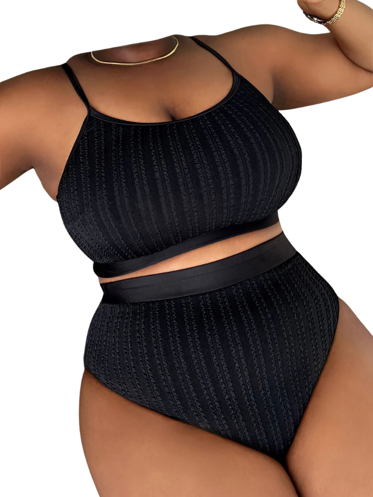 Maillot de Bain Grande Taille Noir Été Chic