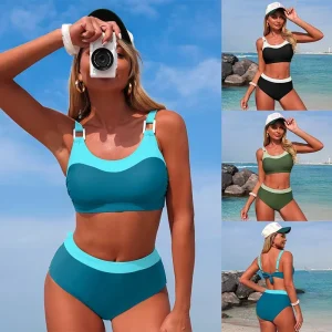 Maillot de bain deux pièces taille haute