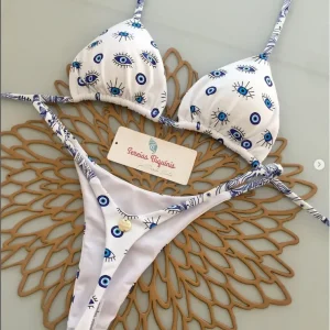 Maillot de bain tanga 2 pièces bleu