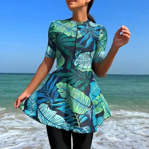maillot de bain robe grande taille fleuri été