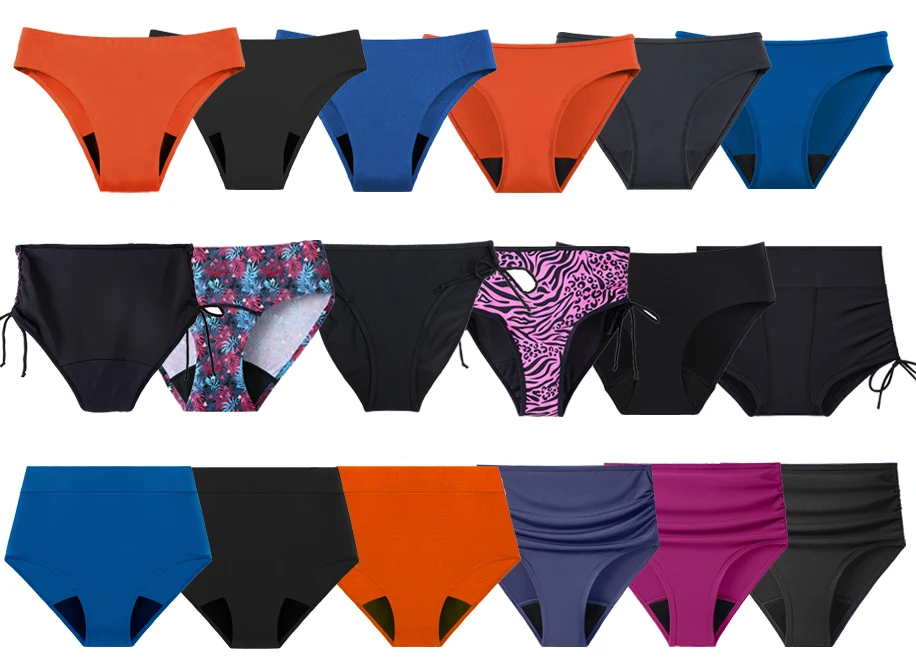 Menstrual Swimwear 4-Layer Leak Proof Period Panties High Waist Swimsuit Bikini Bottoms Absorbent One-piece Beachwear Trunks – Image 4