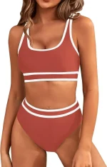 Bikini brassière 2 pièces taille haute chic