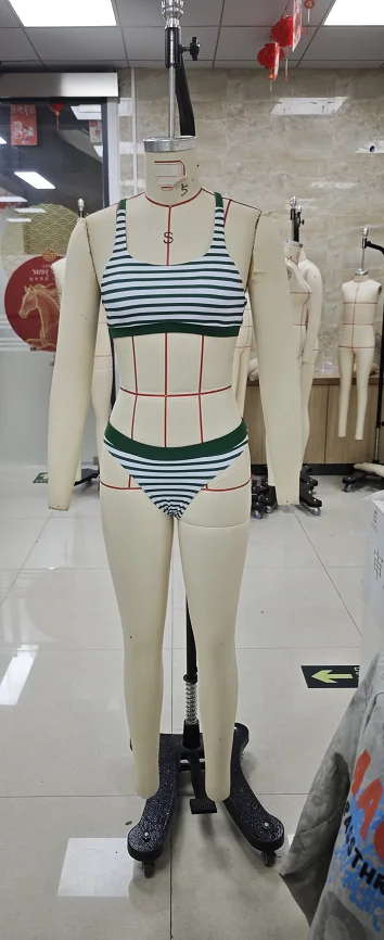 Maillot de bain brassière chic rayure – Image 2