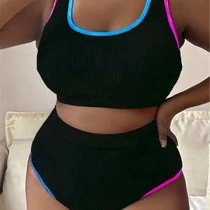Maillot de bain grande taille noir élégant