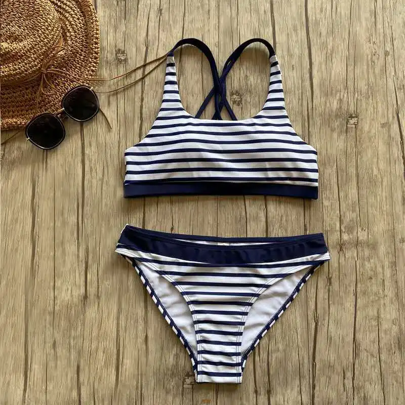 Maillot de bain brassière chic rayure – Image 7