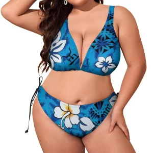 Maillot de bain été grande taille bleu