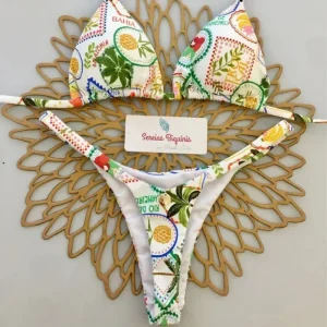 Tanga de bain élégant imprimé pour femme